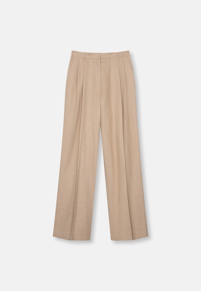 Twill Bundfaltenhose aus Leinen Mix in Beige |  Seidensticker Onlineshop