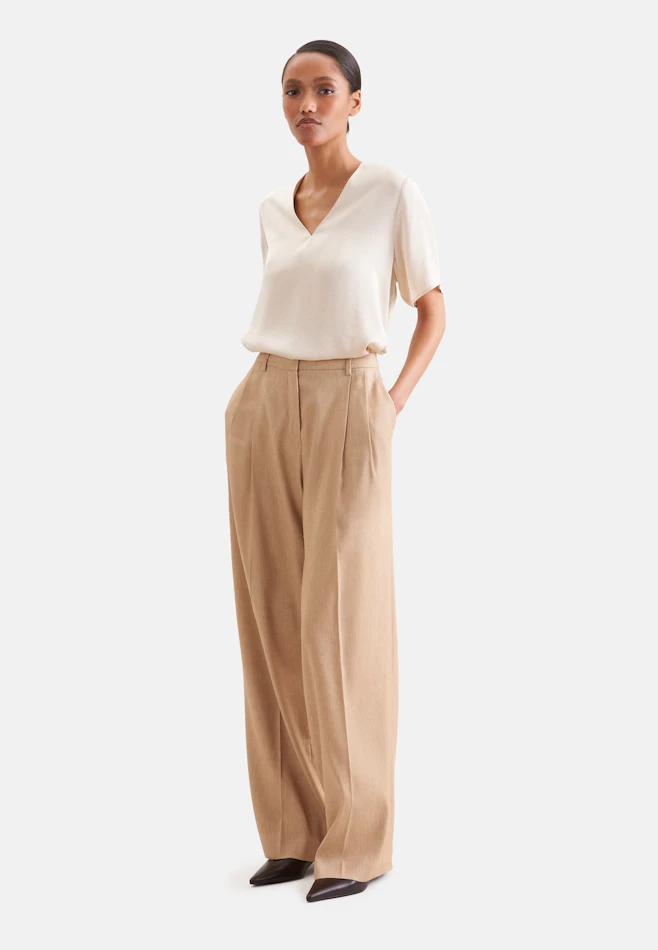 Twill Bundfaltenhose aus Leinen Mix in Beige | Seidensticker Onlineshop