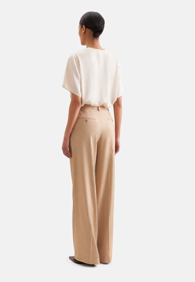 Twill Linen Pleated Trousers Mix in Beige |  Seidensticker Onlineshop