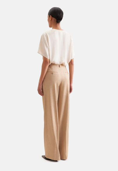 Mélange de pantalons plissés en sergé in Beige |  Seidensticker Onlineshop