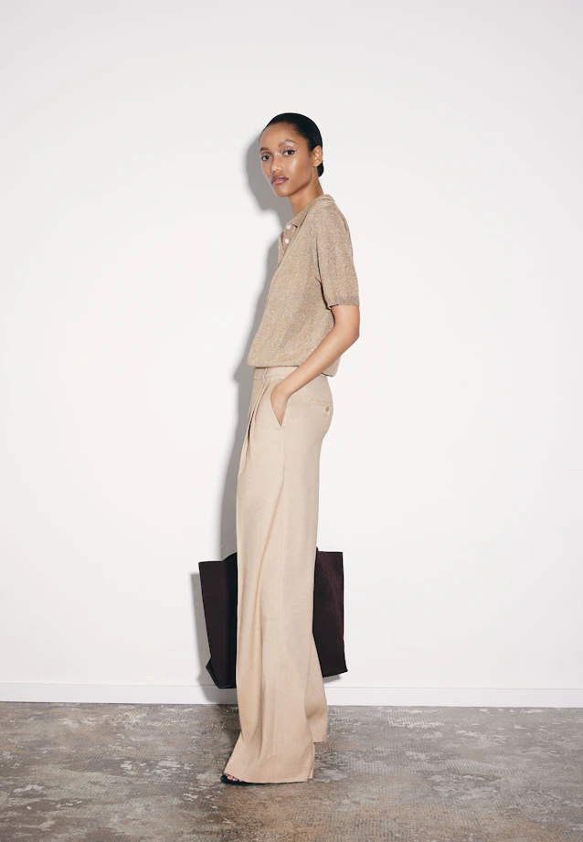 Mélange de pantalons plissés en sergé in Beige |  Seidensticker Onlineshop