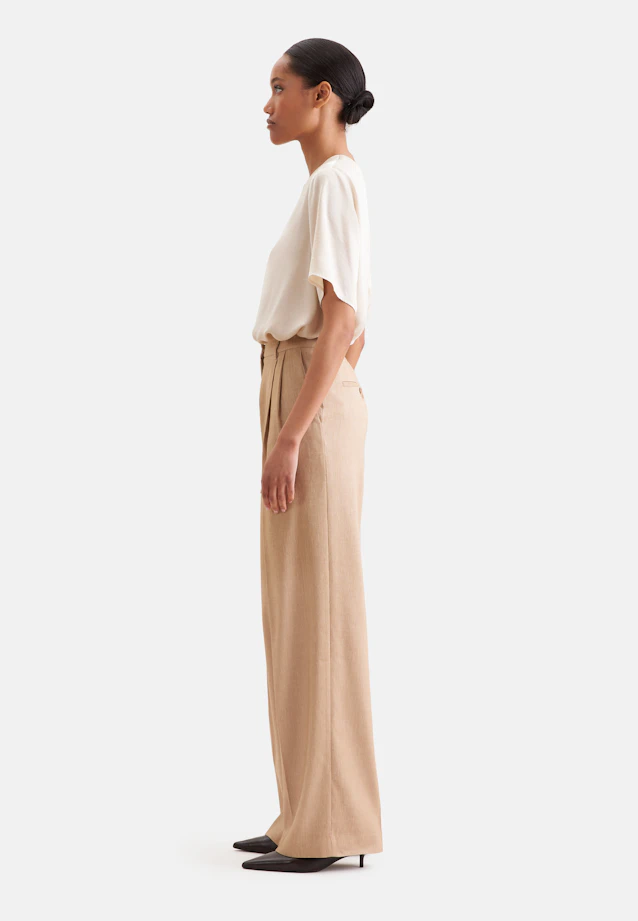 Twill Bundfaltenhose aus Leinen Mix in Beige |  Seidensticker Onlineshop