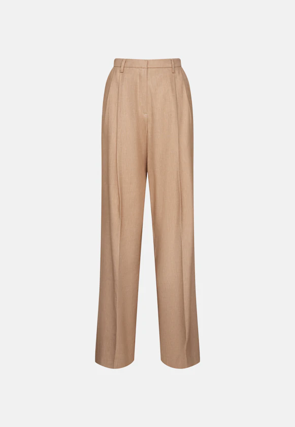 Twill Linen Pleated Trousers Mix in Beige |  Seidensticker Onlineshop