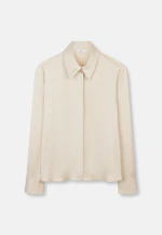 Hemdbluse mit hohen Ärmelschlitzen aus Satin in Weiß |  Seidensticker Onlineshop