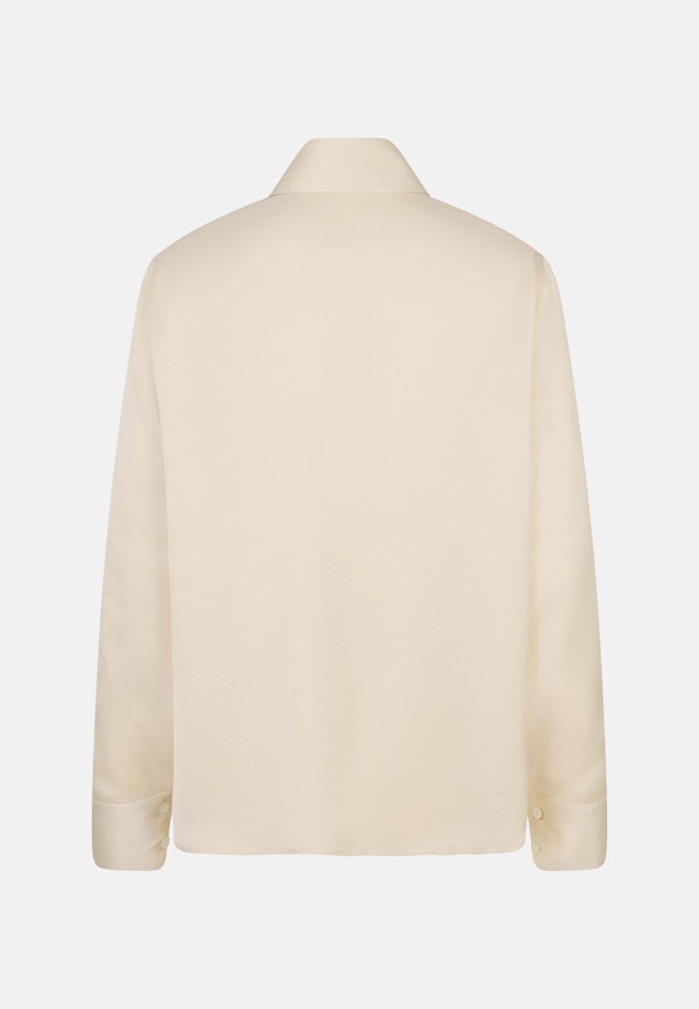 Hemdbluse mit hohen Ärmelschlitzen aus Satin in Weiß |  Seidensticker Onlineshop