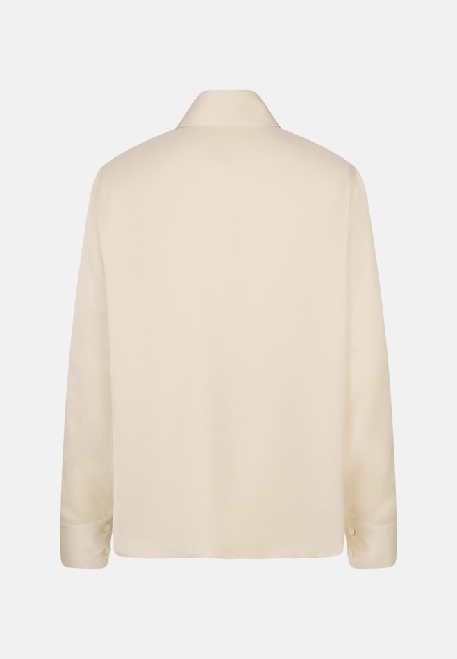 Hemdbluse mit hohen Ärmelschlitzen aus Satin in Weiß | Seidensticker Onlineshop