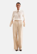 Satin shirt blouse with high sleeve slits in Weiß |  Seidensticker Onlineshop