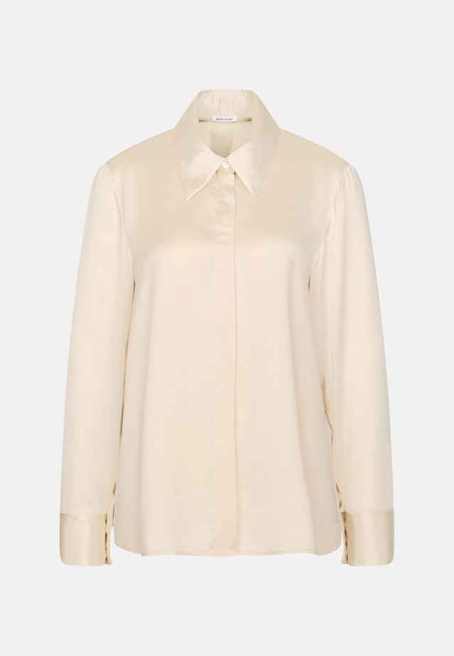 Hemdbluse mit hohen Ärmelschlitzen aus Satin in Weiß |  Seidensticker Onlineshop