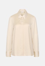 Hemdbluse mit hohen Ärmelschlitzen aus Satin in Weiß |  Seidensticker Onlineshop