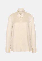 Hemdbluse mit hohen Ärmelschlitzen aus Satin in Weiß |  Seidensticker Onlineshop