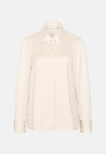 Satin shirt blouse with high sleeve slits in Weiß |  Seidensticker Onlineshop