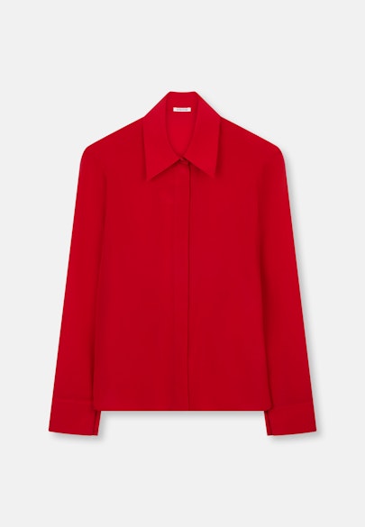 Hemdbluse mit hohen Ärmelschlitzen aus 100% Seide in Rot |  Seidensticker Onlineshop