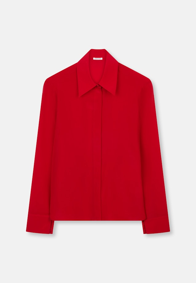Hemdbluse mit hohen Ärmelschlitzen aus 100% Seide in Rot |  Seidensticker Onlineshop