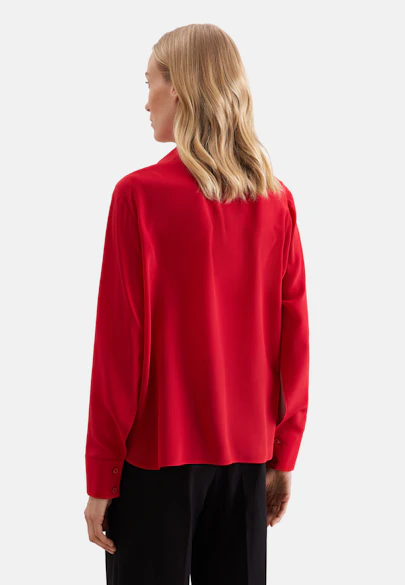 Shirt blouse with high sleeve slits made of 100% silk in Rot |  Seidensticker Onlineshop