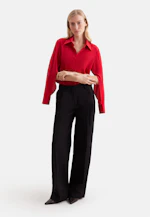 Hemdbluse mit hohen Ärmelschlitzen aus 100% Seide in Rot |  Seidensticker Onlineshop