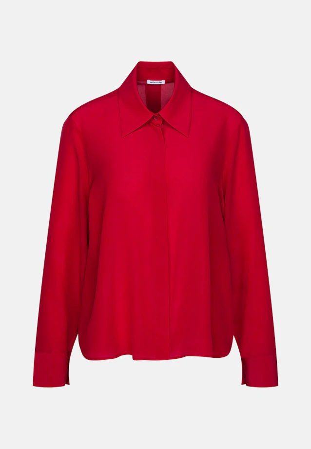 Hemdbluse mit hohen Ärmelschlitzen aus 100% Seide in Rot |  Seidensticker Onlineshop