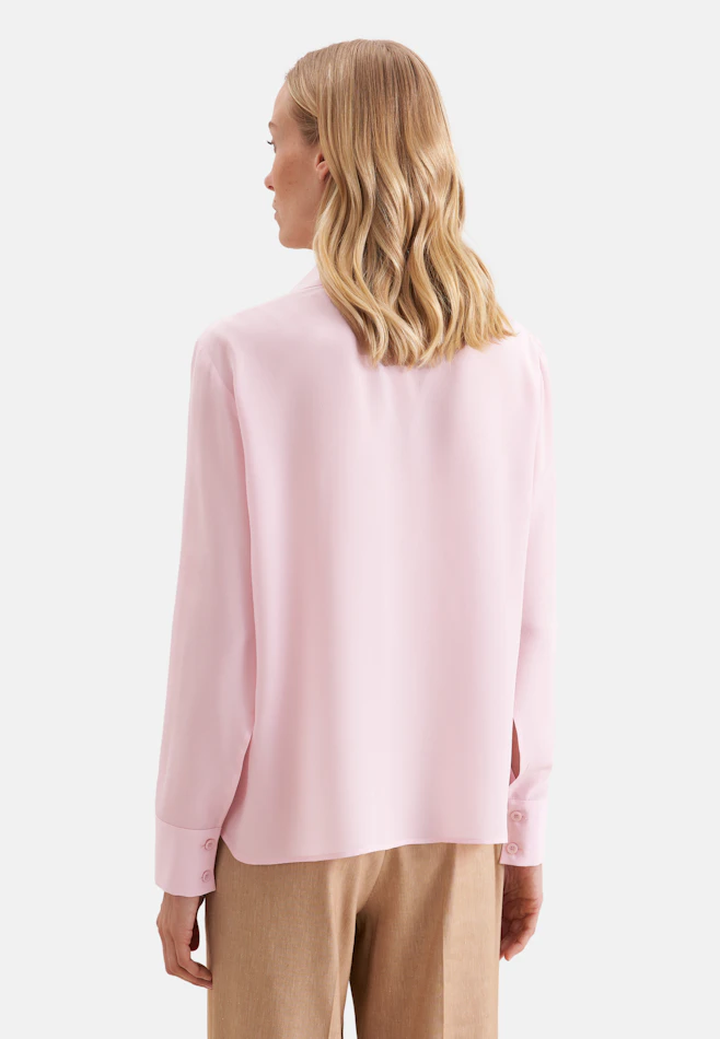 Hemdbluse mit hohen Ärmelschlitzen aus 100% Seide in Rosa | Seidensticker Onlineshop