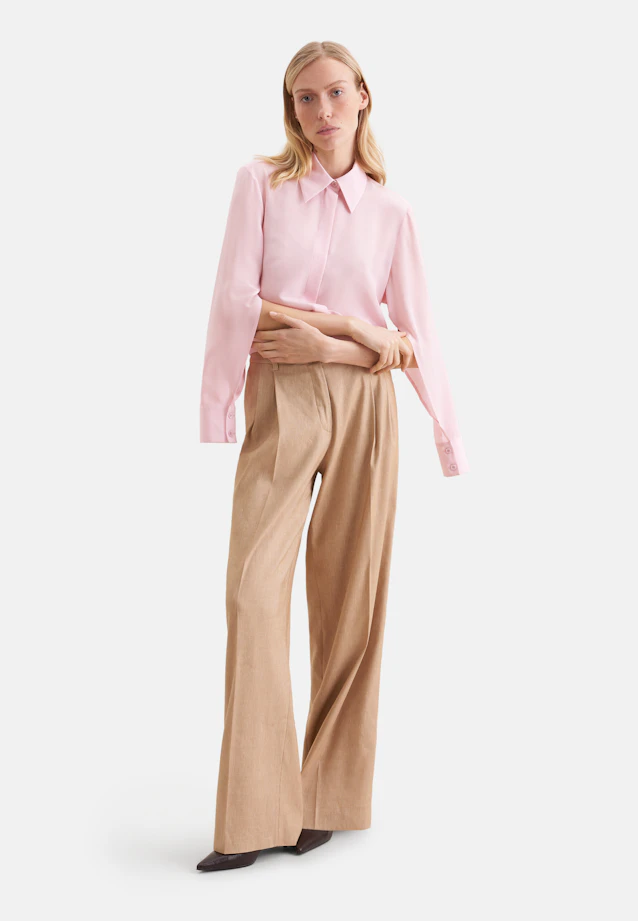 Shirt blouse with high sleeve slits made of 100% silk in Rosa |  Seidensticker Onlineshop