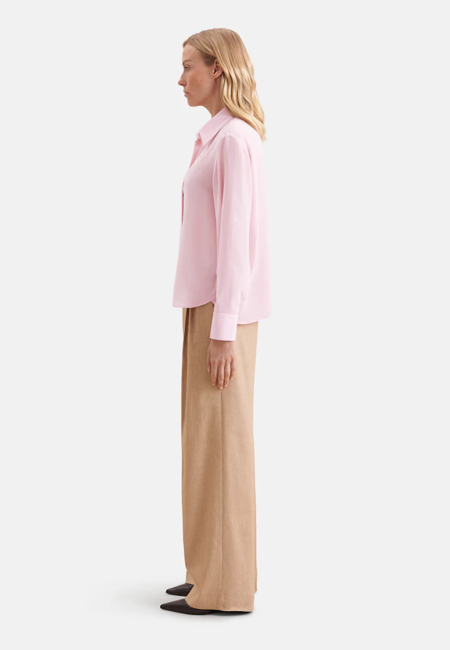 Shirt blouse with high sleeve slits made of 100% silk in Rosa |  Seidensticker Onlineshop