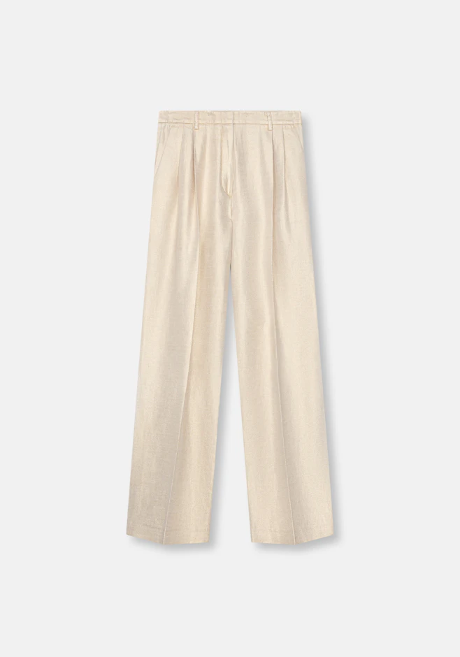 Bundfaltenhose aus einer Wollmischung in Gold | Seidensticker Onlineshop