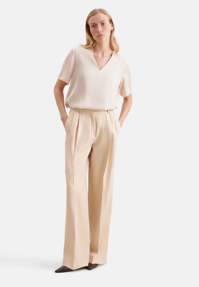 Pleated Wool Blend Trousers in Gold |  Seidensticker Onlineshop