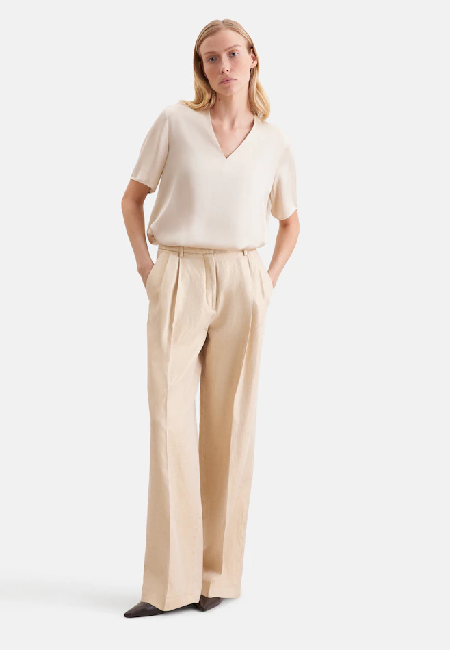 Bundfaltenhose aus Leinen Mix in Gold | Seidensticker Onlineshop