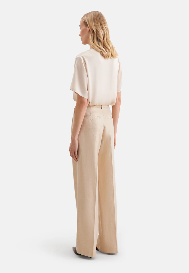 Pleated Wool Blend Trousers in Gold | Seidensticker online shop