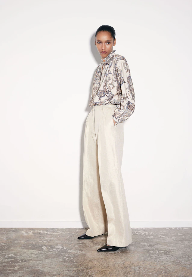 Bundfaltenhose aus einer Wollmischung in Gold |  Seidensticker Onlineshop