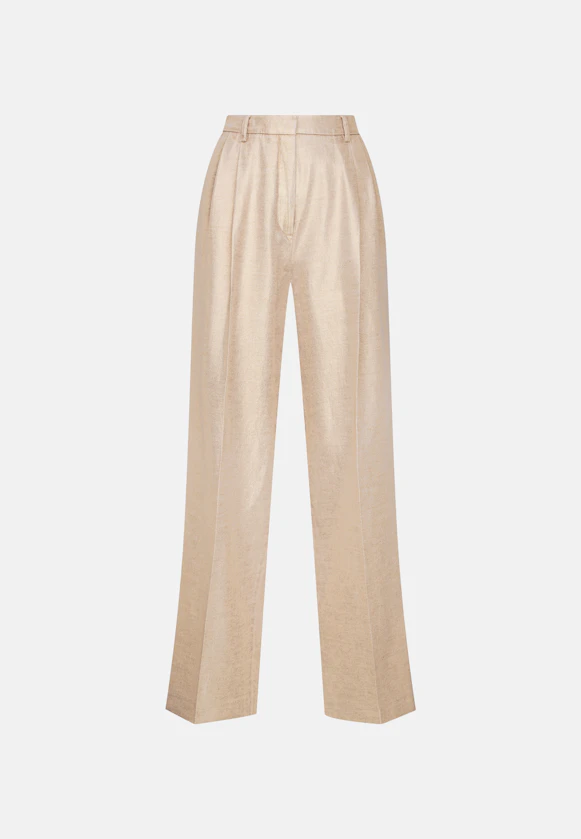 Pleated Wool Blend Trousers in Gold |  Seidensticker Onlineshop