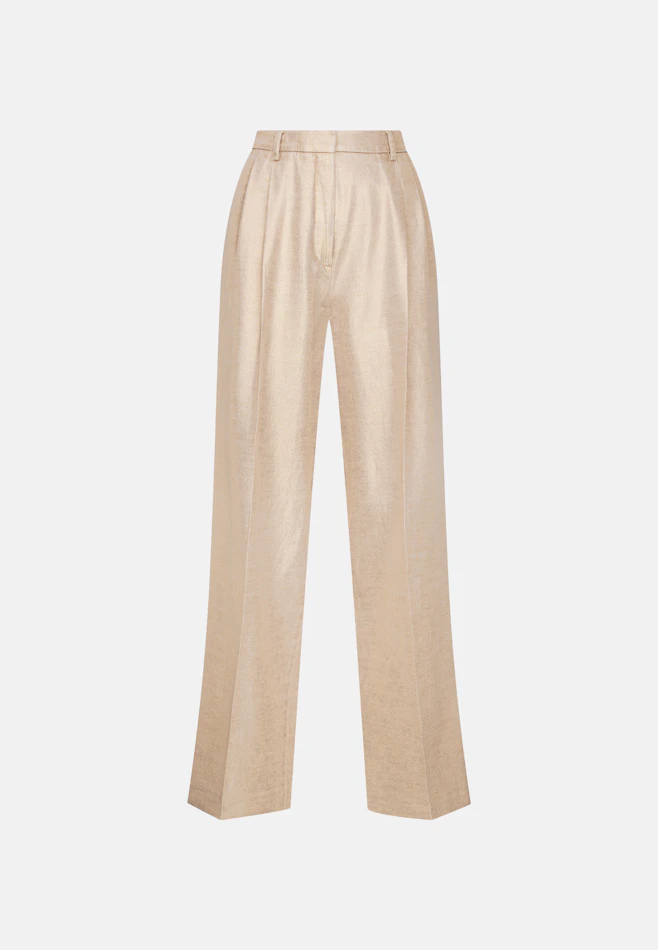 Bundfaltenhose aus Leinen Mix in Gold | Seidensticker Onlineshop