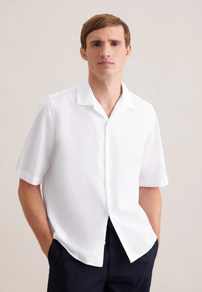Regular Resort Hemd Uni in Weiß |  Seidensticker Onlineshop