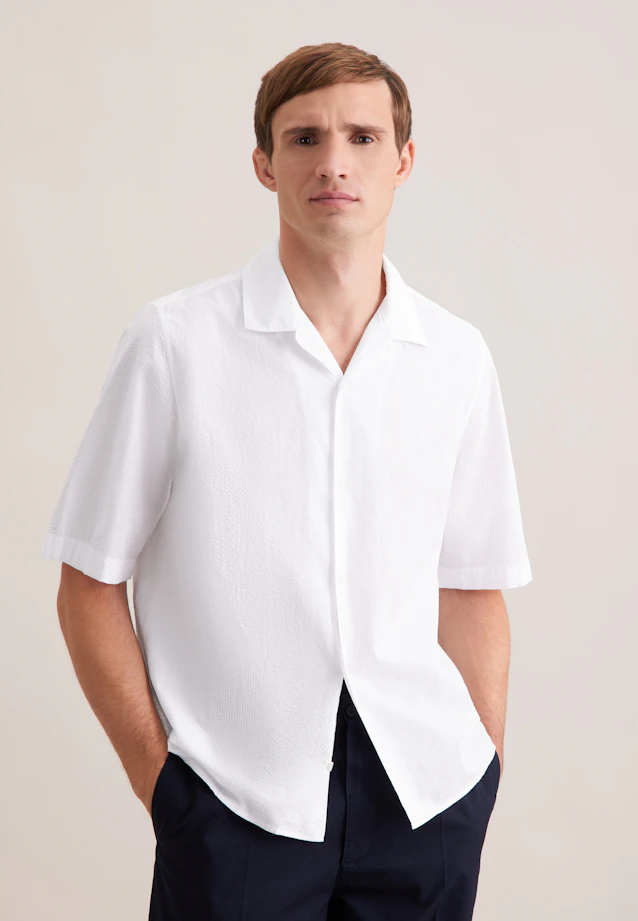 Regular Resort Hemd Uni in Weiß |  Seidensticker Onlineshop