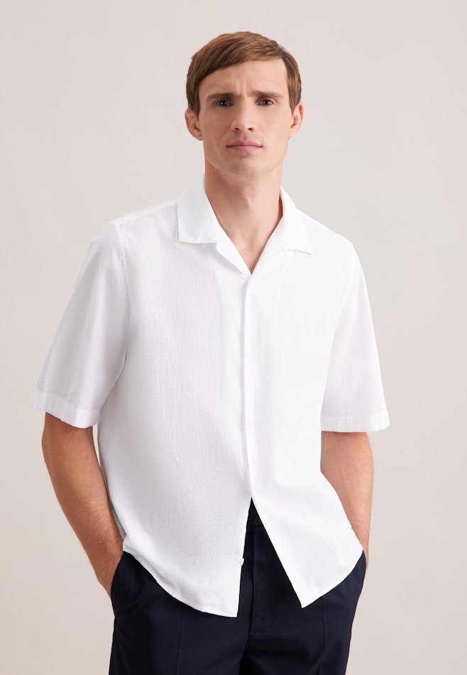 Regular Resort Hemd Uni in Weiß | Seidensticker Onlineshop