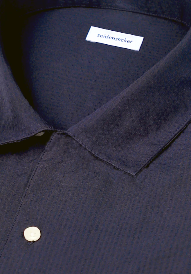 Regular Resort Hemd Uni in Dunkelblau | Seidensticker Onlineshop