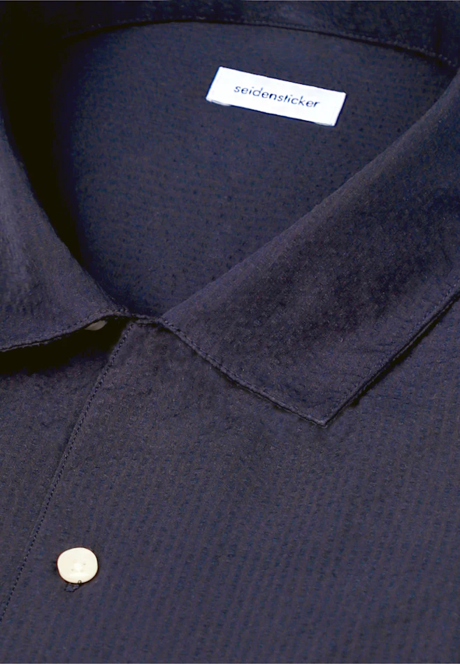 Regular Resort Hemd Uni in Dunkelblau | Seidensticker Onlineshop