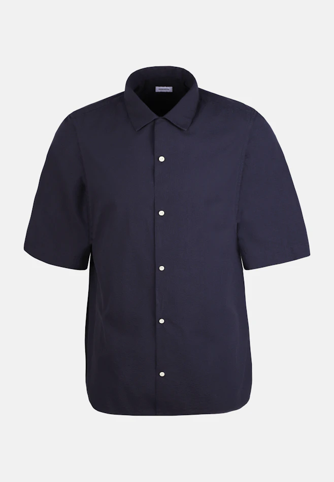 Regular Chemise resort Uni dans Bleu Foncé | Boutique en ligne Seidensticker