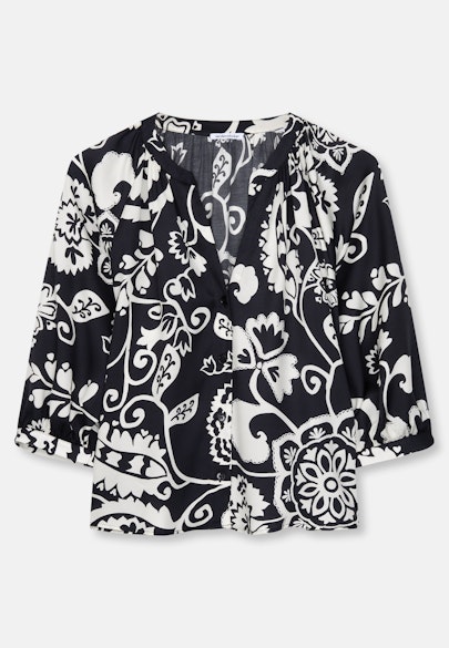 Satinierte Tunika mit Raglanärmeln in Schwarz |  Seidensticker Onlineshop