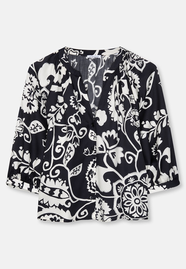 Satinierte Tunika mit Raglanärmeln in Noir |  Seidensticker Onlineshop