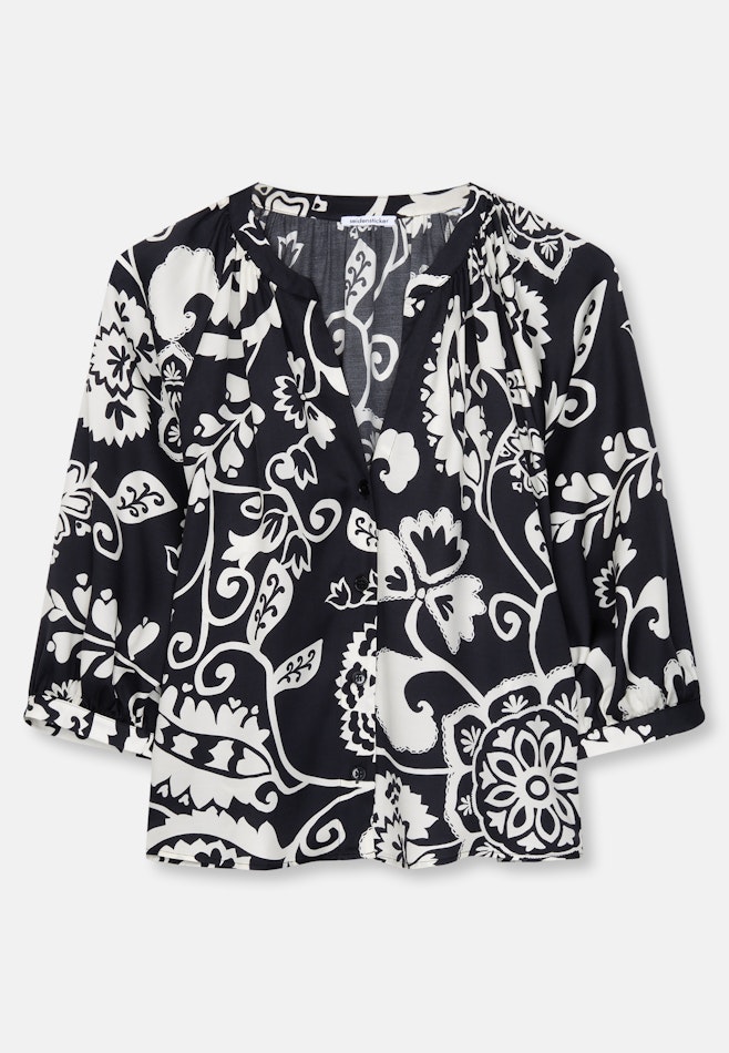 Satinierte Tunika mit Raglanärmeln dans Noir | Boutique en ligne Seidensticker