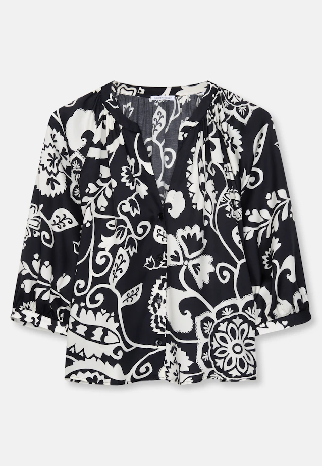 Satinierte Tunika mit Raglanärmeln in Schwarz |  Seidensticker Onlineshop