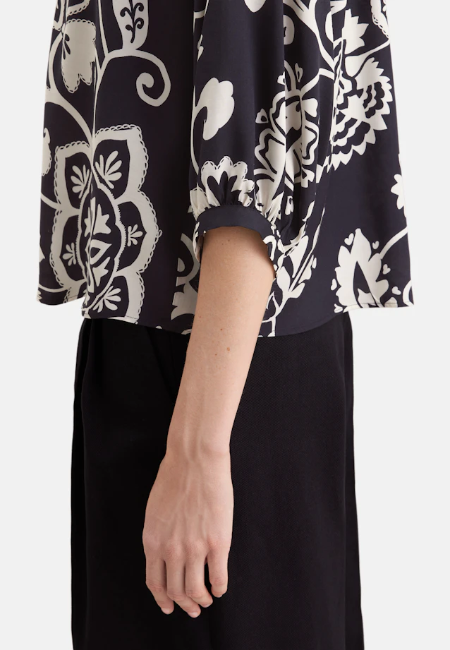 Satin tunic with raglan sleeves in Schwarz |  Seidensticker Onlineshop