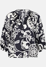 Satinierte Tunika mit Raglanärmeln in Noir |  Seidensticker Onlineshop