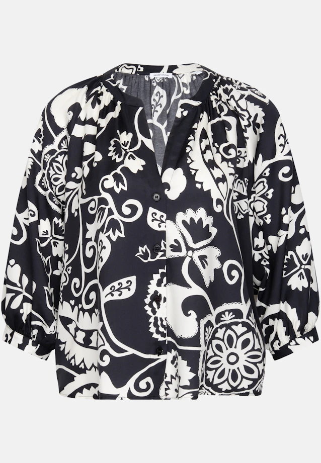 Satinierte Tunika mit Raglanärmeln in Schwarz |  Seidensticker Onlineshop