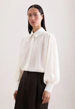 Hemdbluse mit Kräuseln und Volumenärmeln in Weiß |  Seidensticker Onlineshop