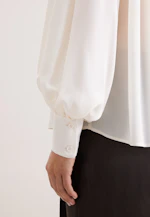 Hemdbluse mit Kräuseln und Volumenärmeln in Weiß |  Seidensticker Onlineshop