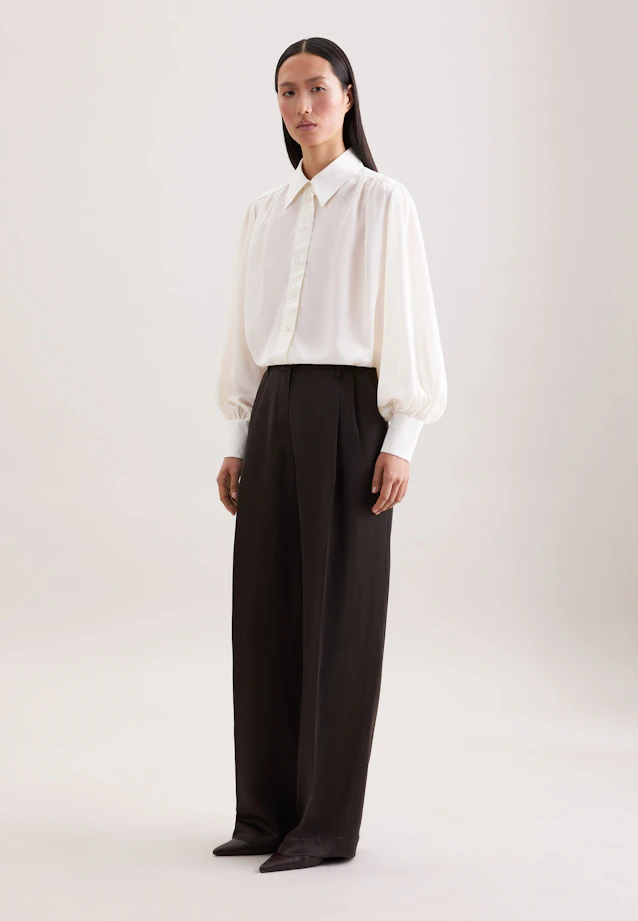 Hemdbluse mit Kräuseln und Volumenärmeln in Weiß |  Seidensticker Onlineshop