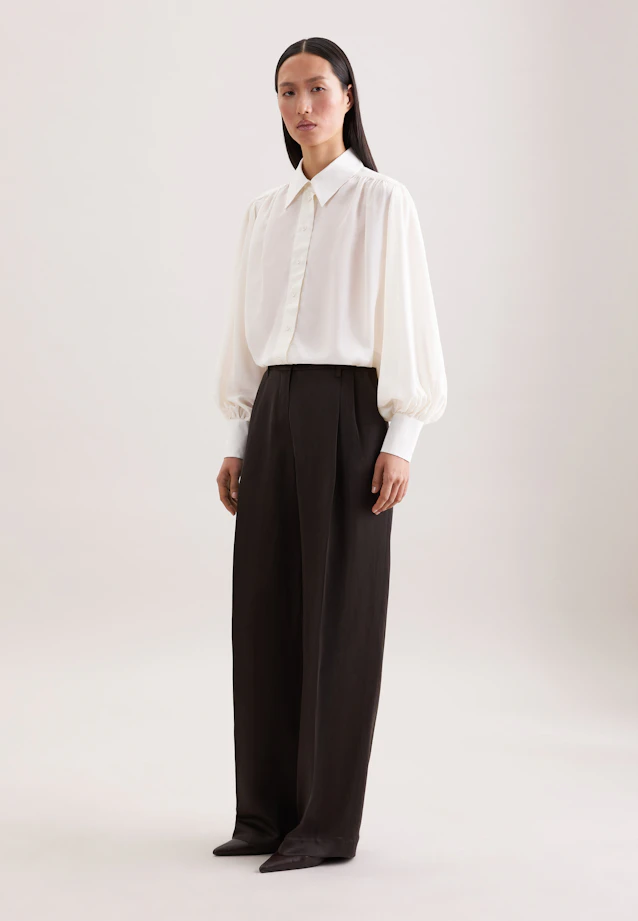 Hemdbluse mit Kräuseln und Volumenärmeln in Weiß |  Seidensticker Onlineshop