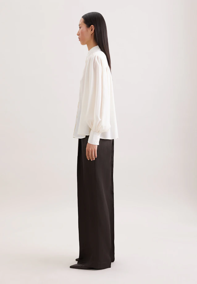 Hemdbluse mit Kräuseln und Volumenärmeln in Weiß |  Seidensticker Onlineshop