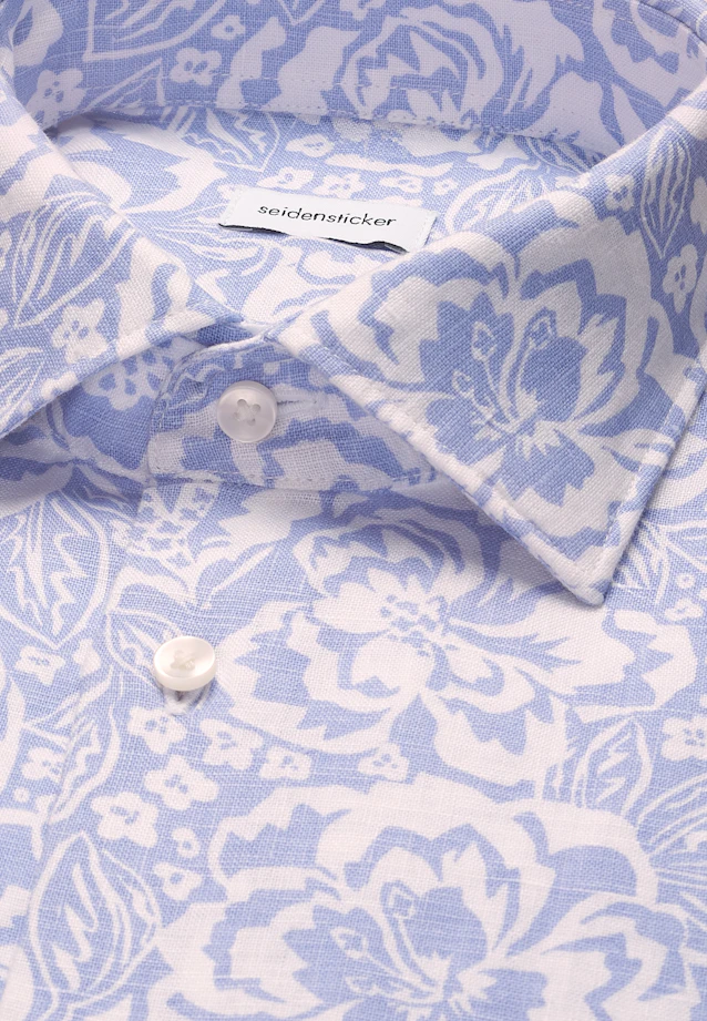 Slim Chemise en lin Imprimé in Bleu Clair |  Seidensticker Onlineshop