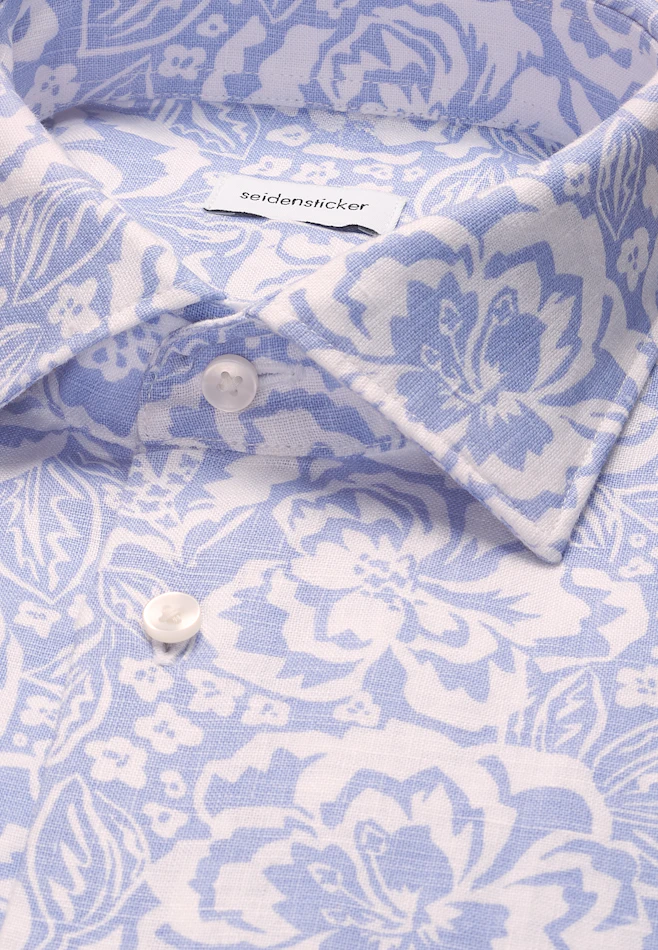 Slim Leinenhemd Druck in Hellblau | Seidensticker Onlineshop